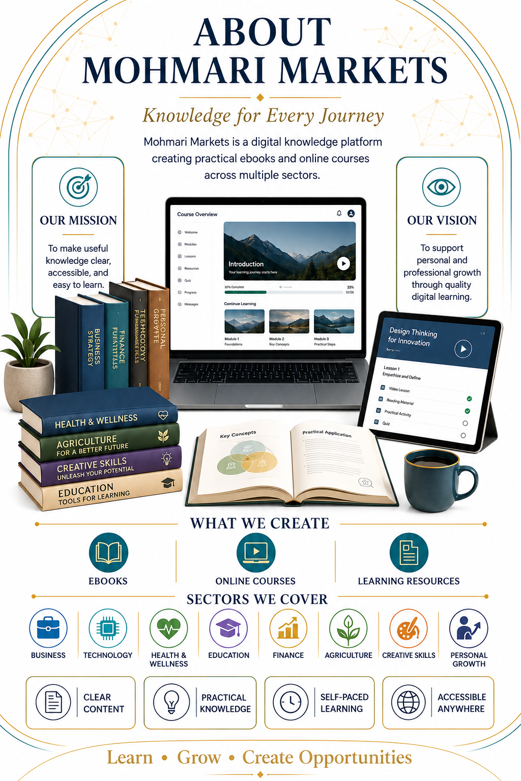 About Mohmari Markets digital knowledge platform offering ebooks, online courses and learning resources across multiple sectors